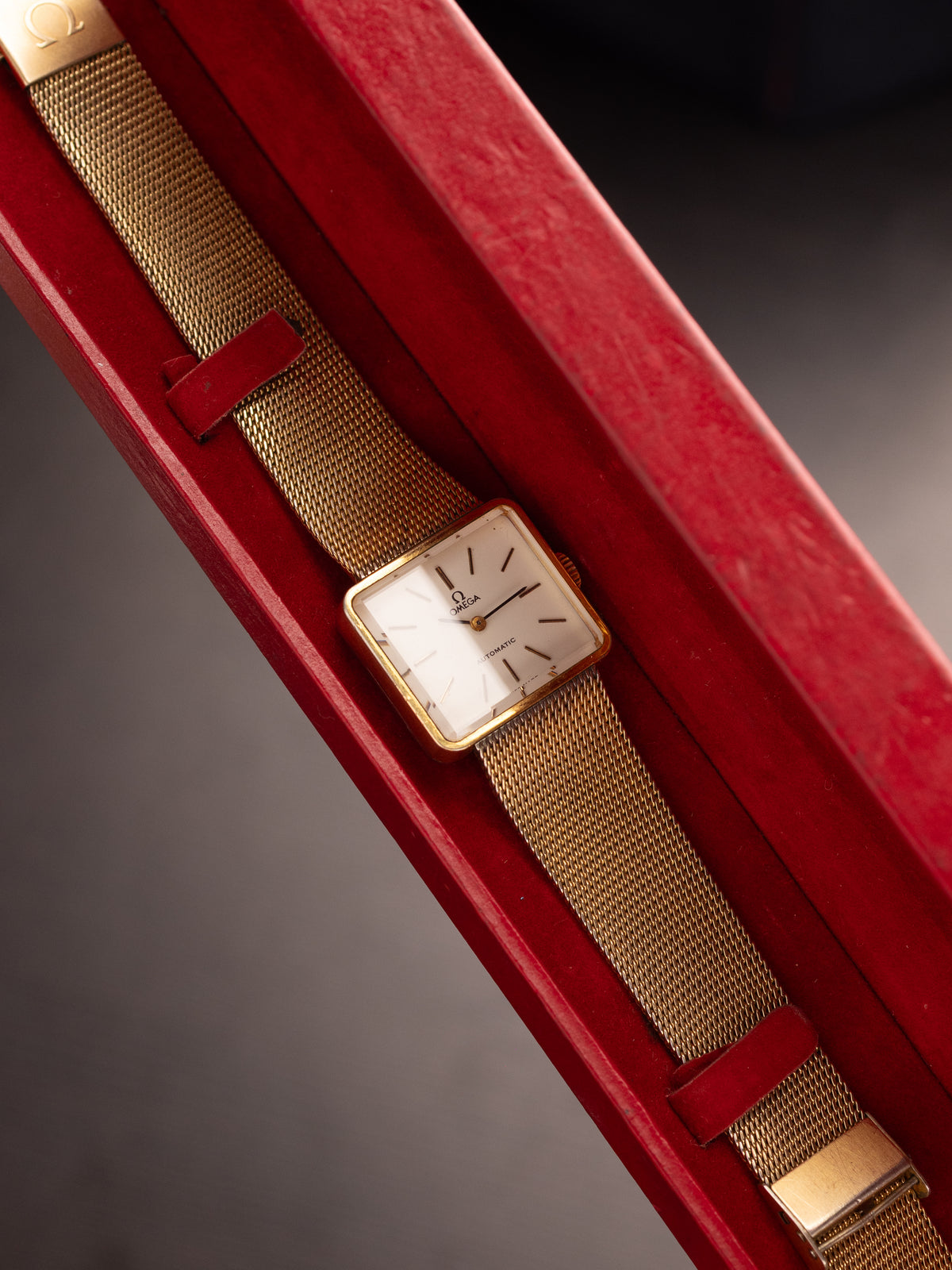 Omega Deville Gold Tone Stock Mesh Strap Orignal Box Mint (Ref. Unknown) (25mm; Automatic) (Rare)