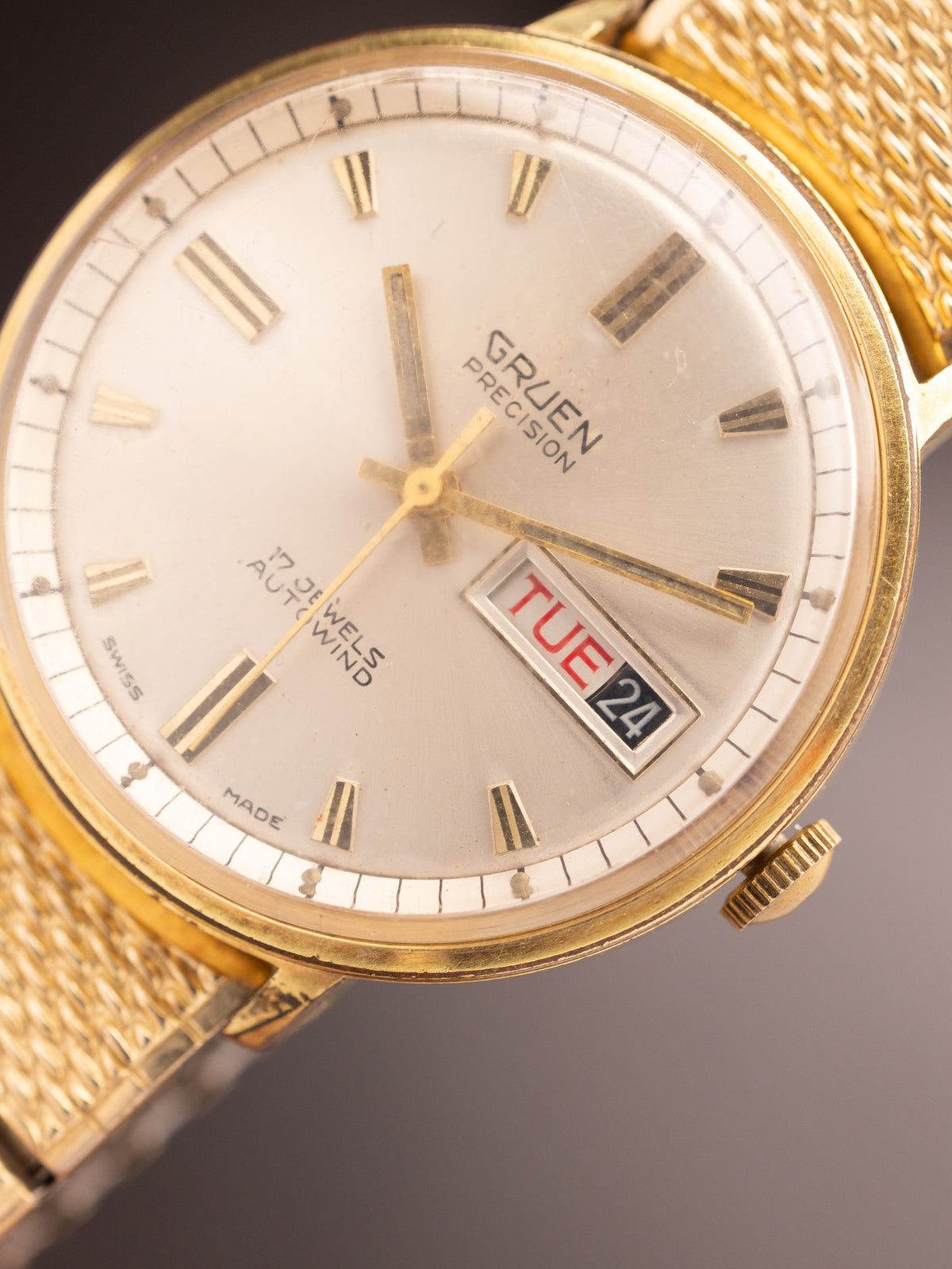 Gruen Precision Gold Super (Ref. Unknown) (34mm; Automatic) (Rare)