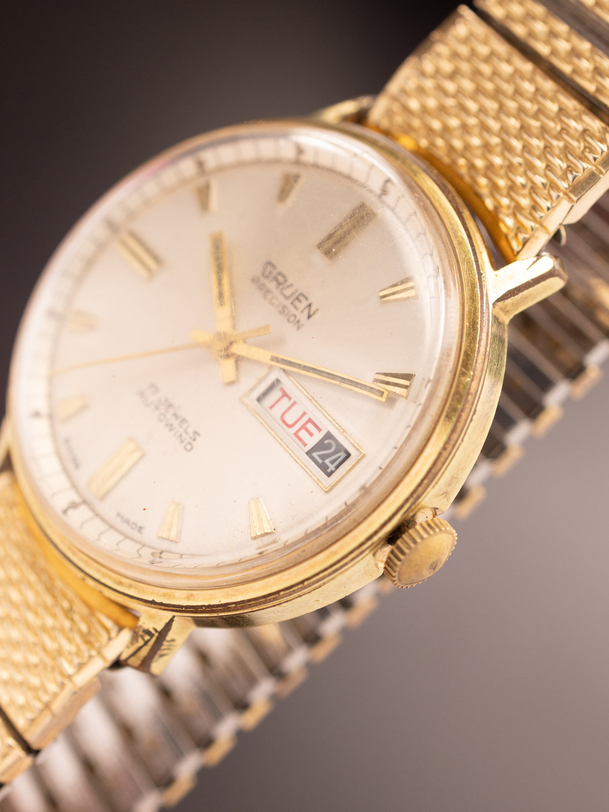 Gruen Precision Gold Super (Ref. Unknown) (34mm; Automatic) (Rare)