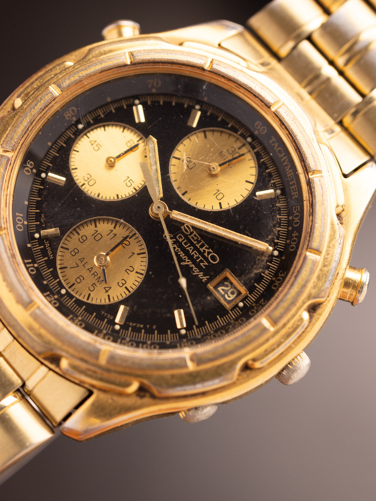 Seiko Chronograph Gold Dancing Hands Ultra 441471 (Ref. 7T32-6569 A4) (39mm; Quartz) (Rare)