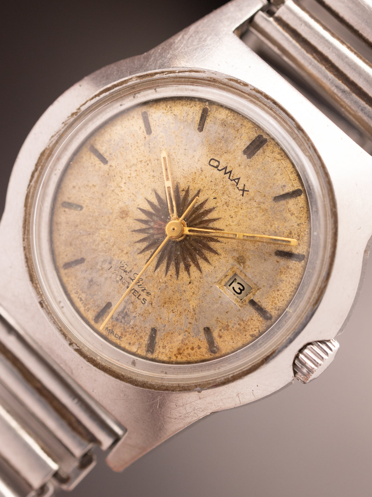 Omax Vintage Dater Flower Dial (Ref. Unknown) (34mm; Manual) (Super Rare)