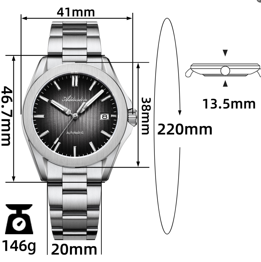 ★Holiday Sale★ADDIESDIVE 38mm NH35/8215 Automatic Watch AD2080