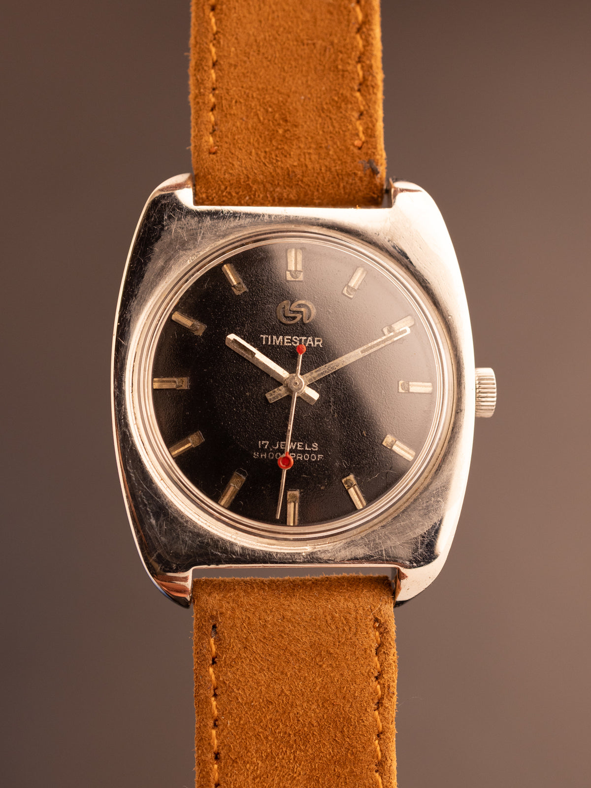 Timestar Black Dial Brown Suede Strap (Ref. E-005) (36mm; Manual) – The ...