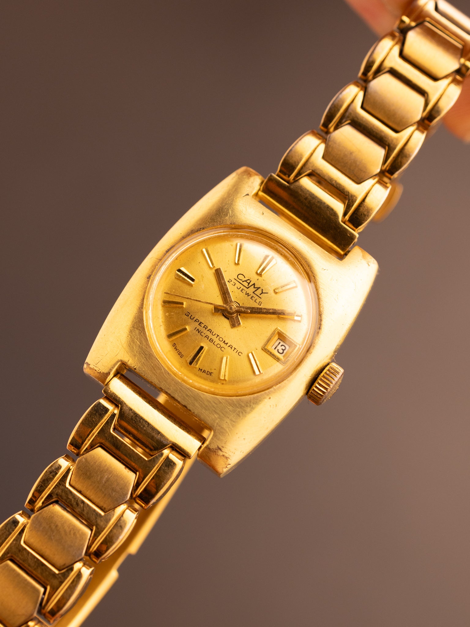 Camy Superautomatic 20 Microns Gold Plated Ladies Tank (Ref