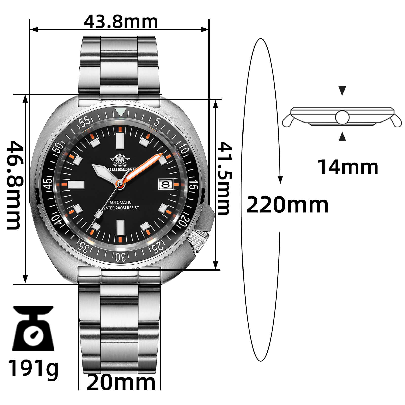 ★Flash Sale★ADDIESDIVE Retro Captain Willard Dive Watch AD2081