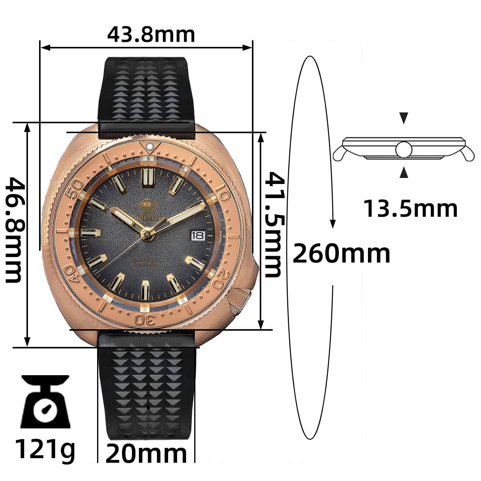 Addiesdive Bronze Captain Willard Automatic Watch AD2097