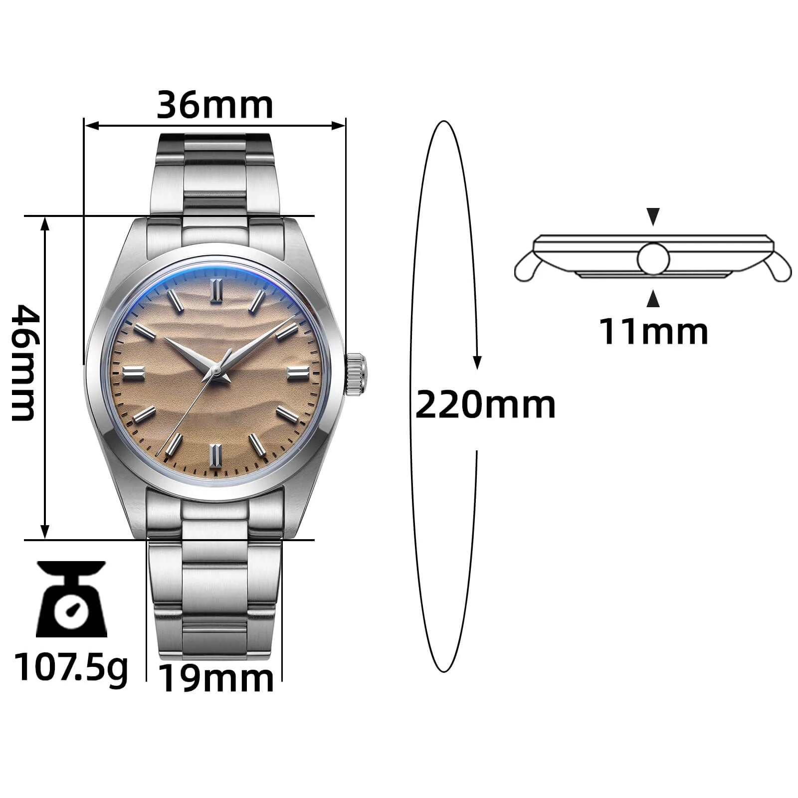 ADDIESDIVE 36mm Quartz Watch VH31 Movement （AD2030