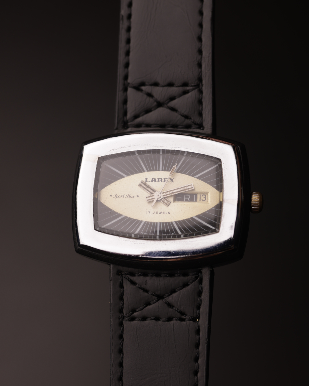 LAREX Sport Star Vintage Watch | Swiss Made | Day-Date | 17 Jewels | 1970s