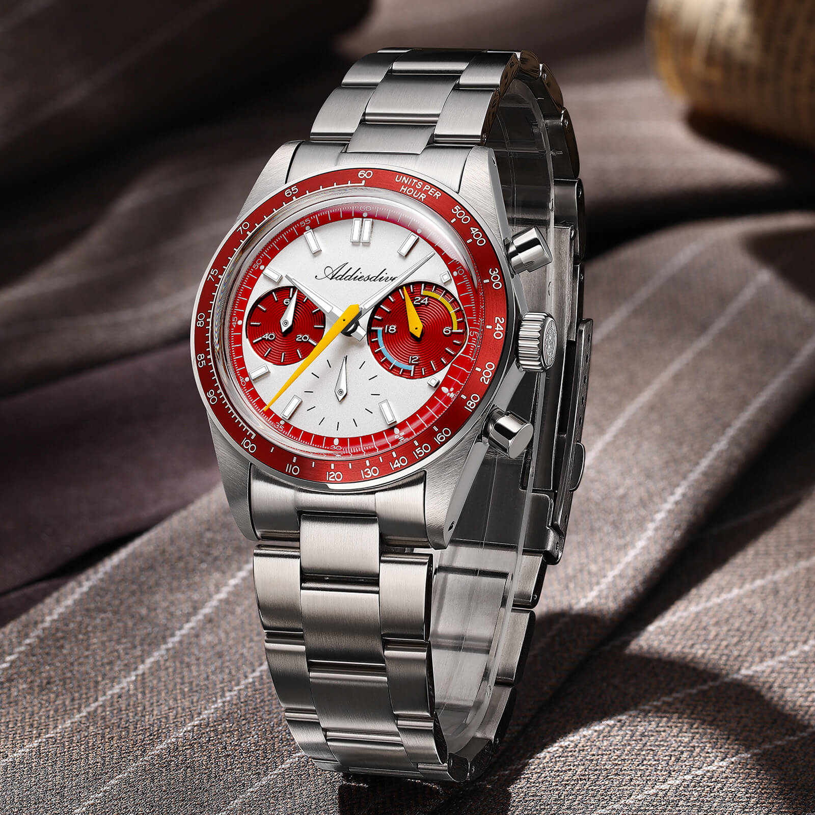 ★Holiday Sale★ADDIESDIVE 37mm VK63 Racing Chronograph Quartz Watch AD2539