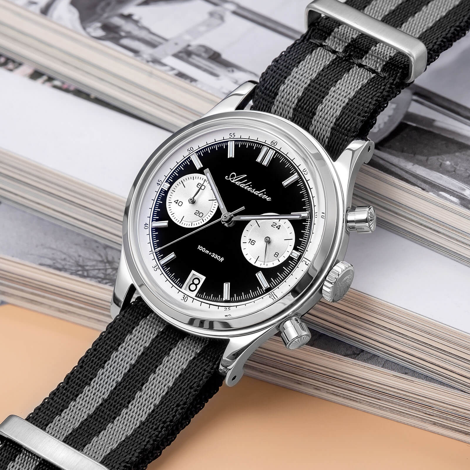 ADDIESDIVE 38mm VK64 Chronograph Watch AD2095