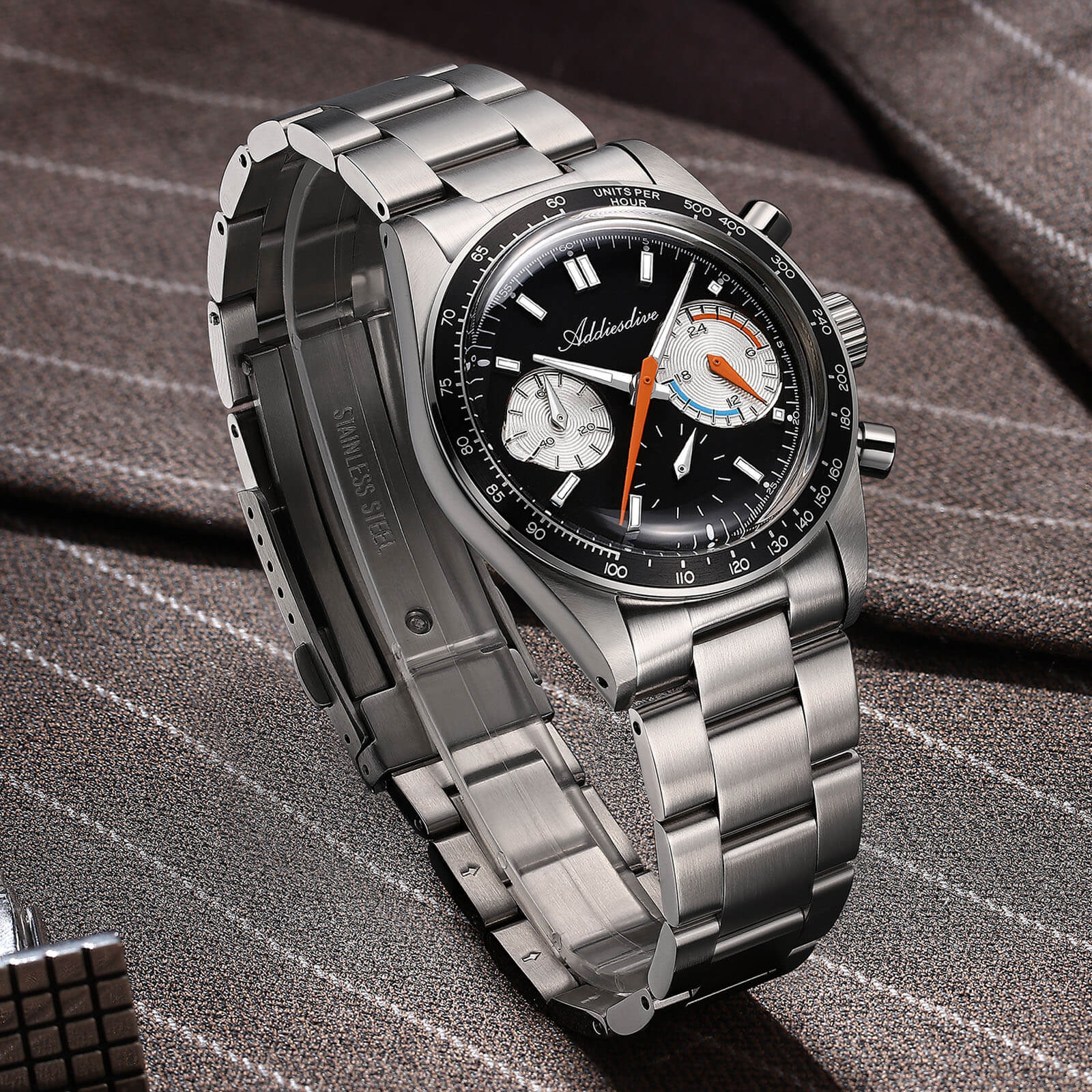 ★Holiday Sale★ADDIESDIVE 37mm VK63 Racing Chronograph Quartz Watch AD2539