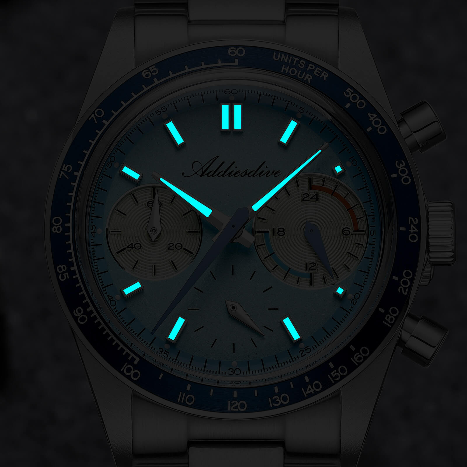 ★Holiday Sale★ADDIESDIVE 37mm VK63 Racing Chronograph Quartz Watch AD2539