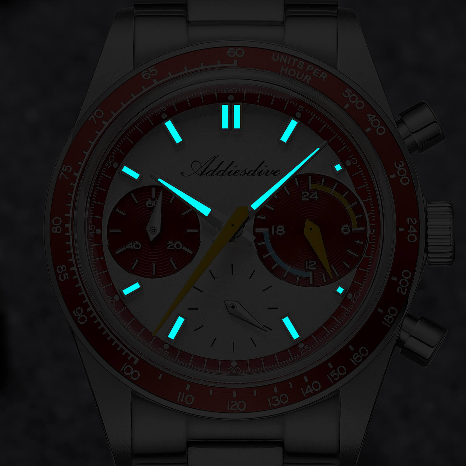 ★Holiday Sale★ADDIESDIVE 37mm VK63 Racing Chronograph Quartz Watch AD2539