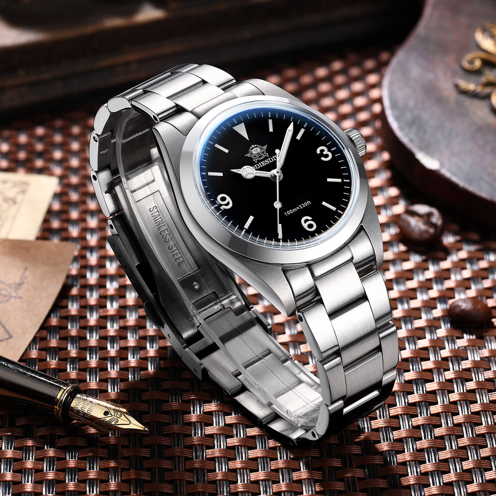 ADDIESDIVE 36mm Explore Dive Watch VH31 Quartz Watch AD2023 – The