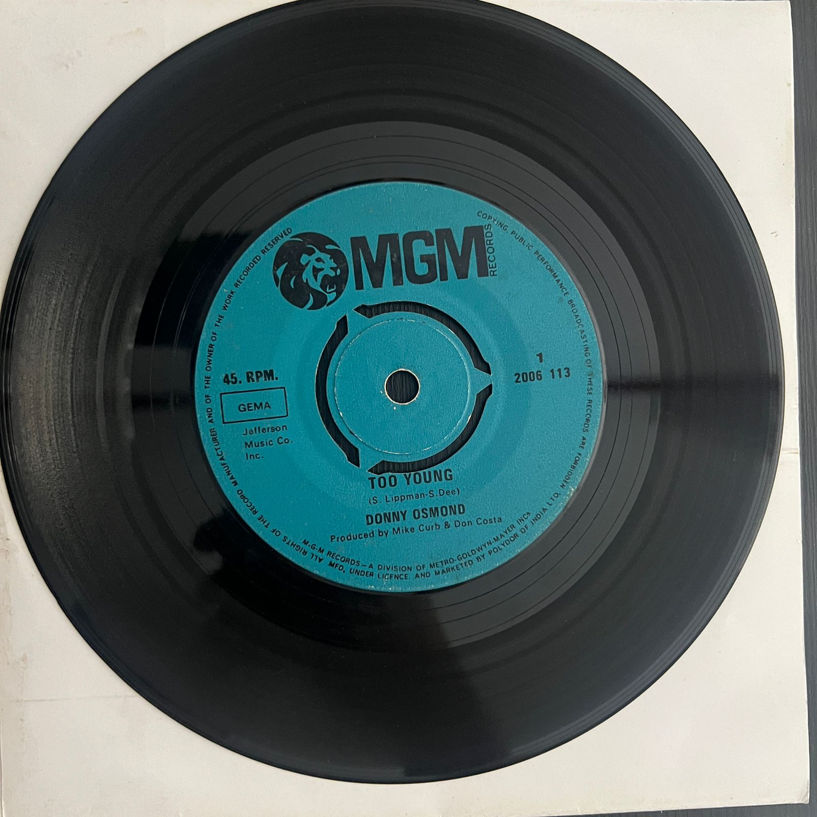 Donny Osmond – Too Young (7 Inch Disc - EP) (Used Vinyl - VG) NJ Marketplace