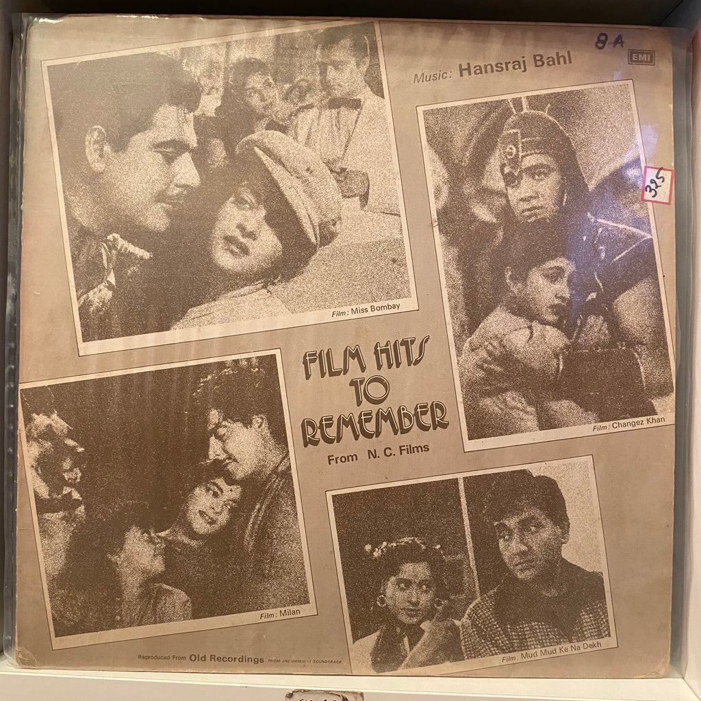 Hansraj Bahl – Film Hits to Remember (Used Vinyl - VG) PB Marketplace
