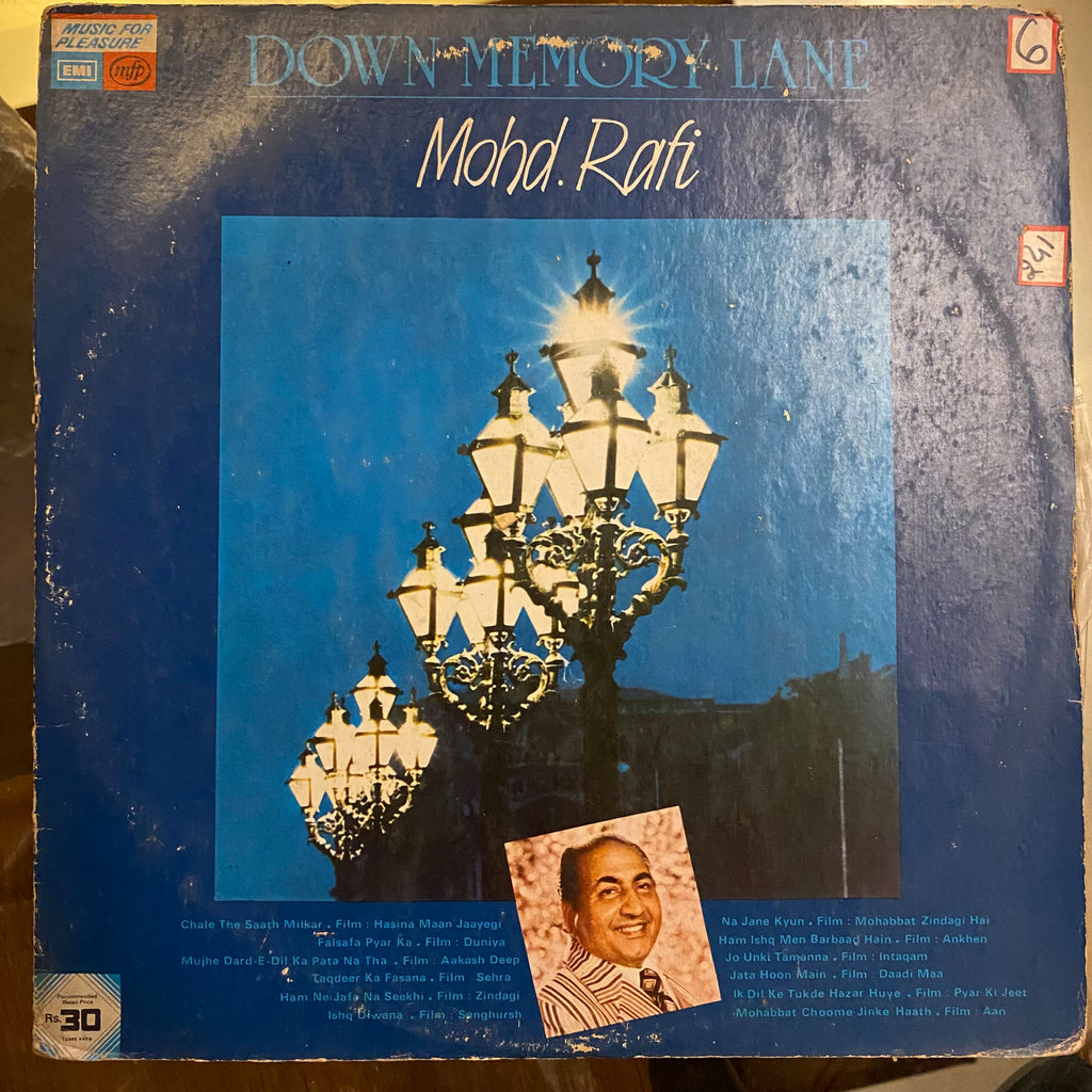 Mohd. Rafi – Down Memory Lane (Used Vinyl - G) PB Marketplace