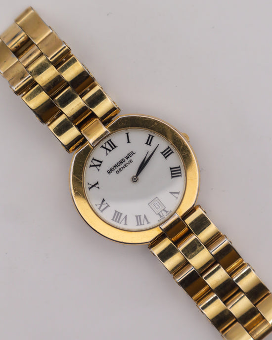 ✨RAYMOND WEIL✨GENEVE✨Fidelio✨クオーツ✨腕時計✨ Raymond Weil Geneve Watch Fidelio 18K Gold Plated 32MM White