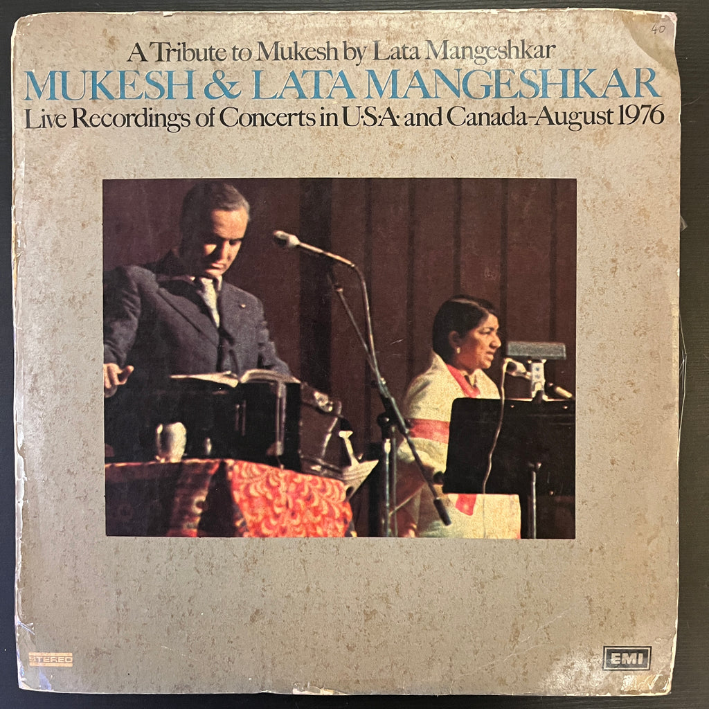 Mukesh & Lata Mangeshkar – A Tribute To Mukesh By Lata Mangeshkar (Live Recordings Of Concerts In U•S•A• And Canada-August 1976) (Used Vinyl - VG) NJ Marketplace