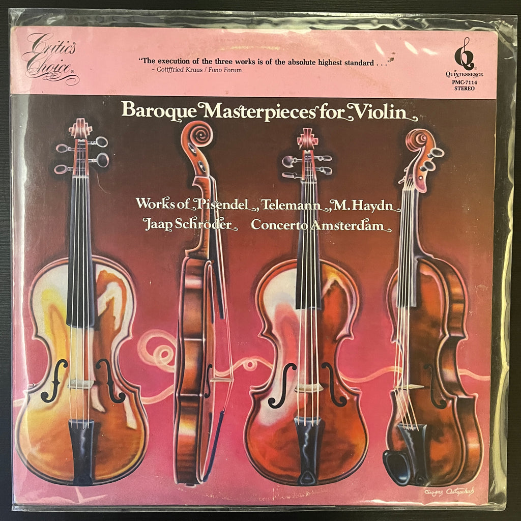 Johann Georg Pisendel / Georg Philipp Telemann / Johann Michael Haydn* - Jaap Schröder – Baroque Masterpieces For Violin (Used Vinyl - G) KG Marketplace