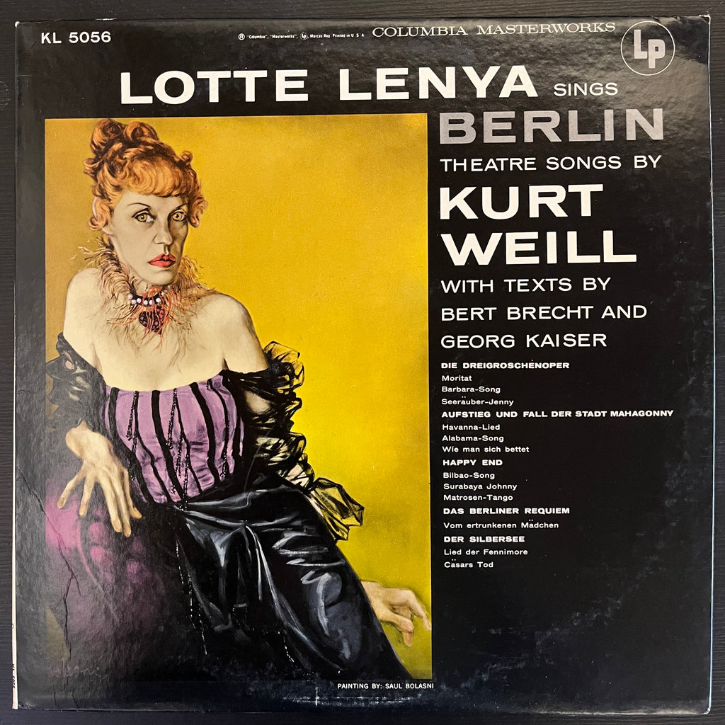 Lotte Lenya – Lotte Lenya Sings Berlin Theatre Songs By Kurt Weill (Used Vinyl - VG) KV Marketplace