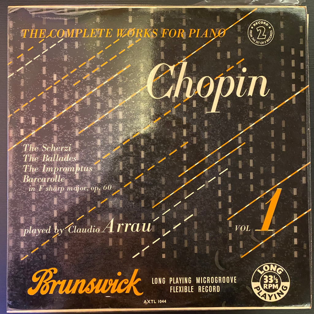 Claudio Arrau – Chopin Complete Works For Piano (Vol.1) Record 2 from the set of 2 records. (Used Vinyl - VG) SC Marketplace