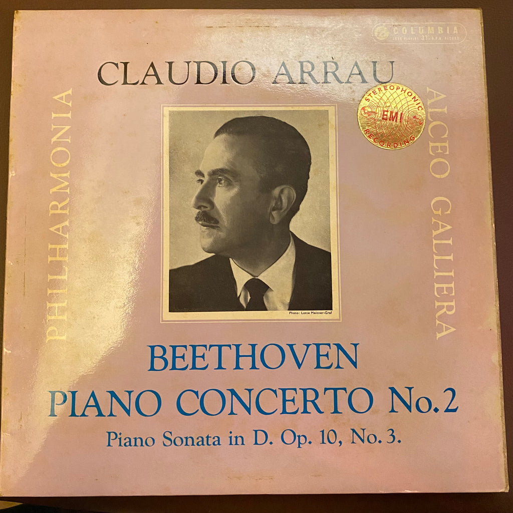 Beethoven - Claudio Arrau, Philharmonia, Alceo Galliera – Piano Concerto No. 2 / Piano Sonata In D. Op. 10, No. 3 (Used Vinyl - VG) SC Marketplace