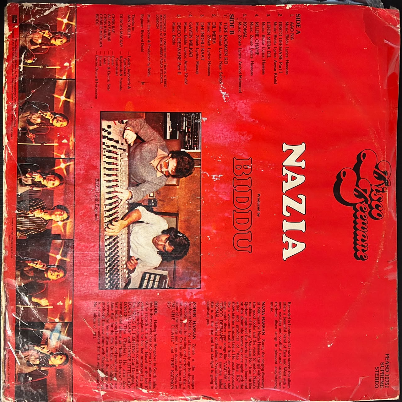 Nazia Hassan, Biddu – Disco Deewane (Used Vinyl - VG) NJ Marketplace