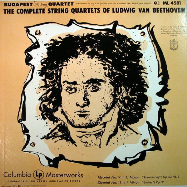 Budapest String Quartet, Beethoven – The Complete String Quartets Of Ludwig Van Beethoven   (Arrives in 21 days)