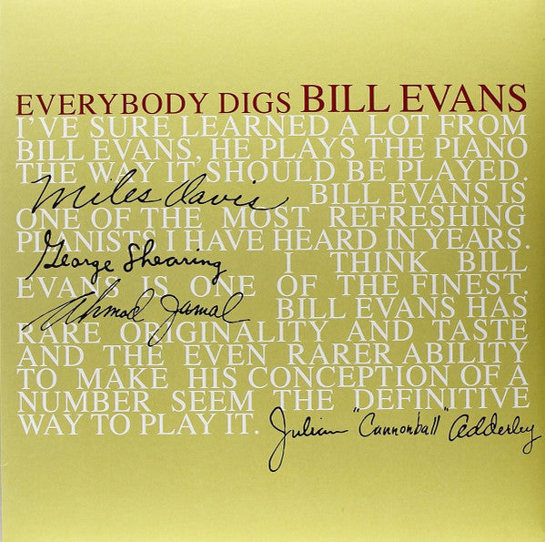 Bill Evans Trio* – Everybody Digs Bill Evans (Arrives in 4 days)