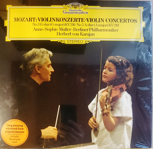 Mozart* - Anne-Sophie Mutter • Berliner Philharmoniker, Herbert von Karajan – Violinkonzerte • Violin Concertos (No.3 G-dur (G Major) KV 216 • No.5 A-dur (A Major) KV 219) (Arrives in 4 days)