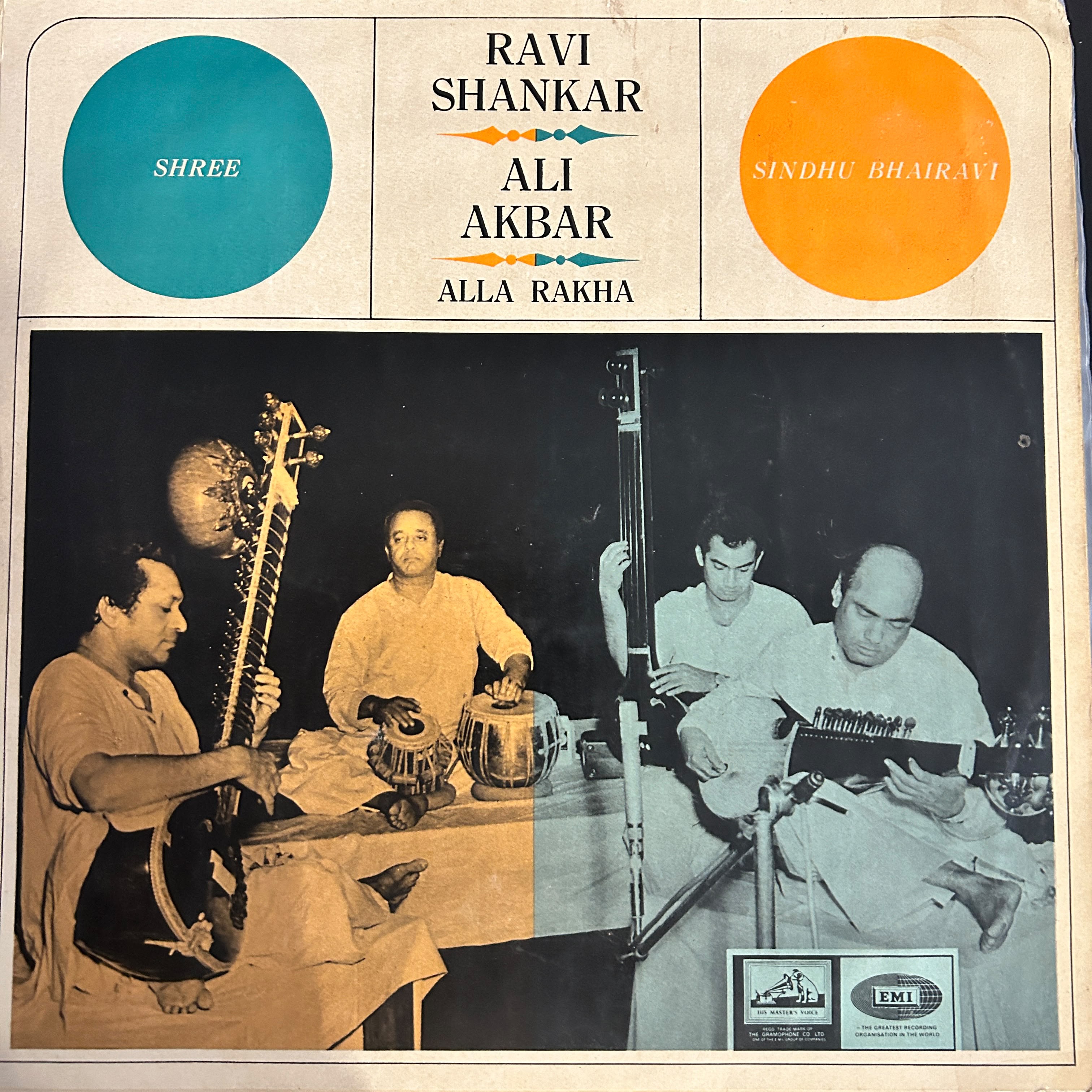 Ravi Shankar & Ali Akbar Khan, Alla Rakha – Shree / Sindhu Bhairavi  (HMV Red Dog) (Used Vinyl - VG) NJ Marketplace
