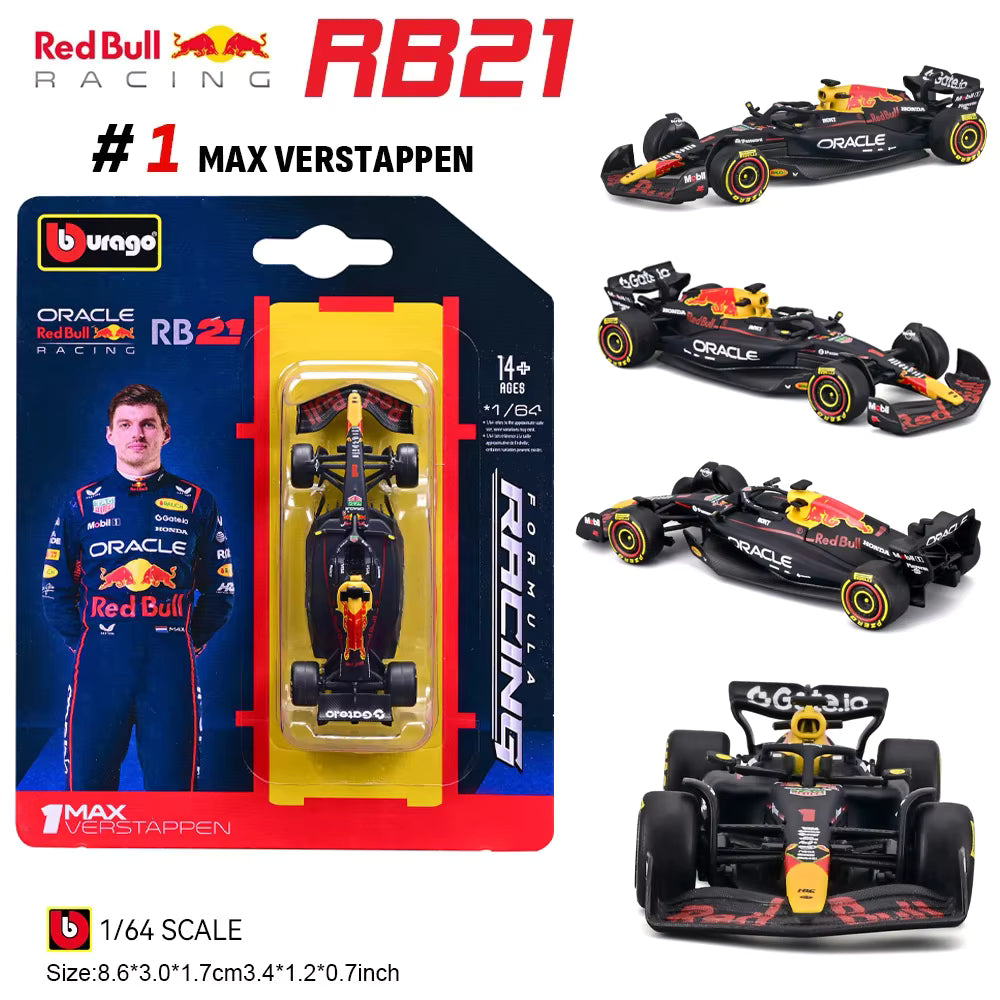 Official Bburago Formula Racing 1:64 - Oracle Red Bull RB21 #1 Max Verstappen