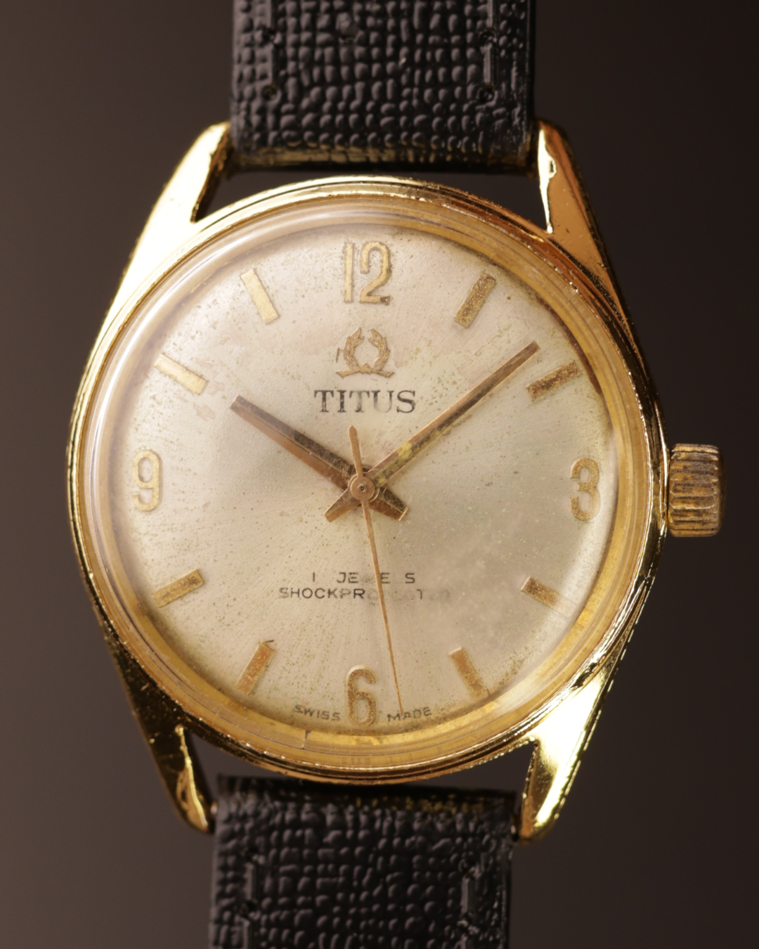 Titus Vintage Gold-Tone Manual Wind Watch | 17 Jewels Swiss Made