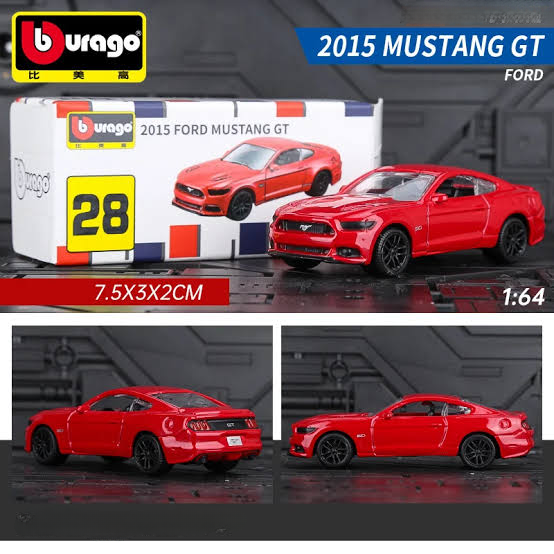 Official Bburago 28 2015 Ford Mustang GT - 1 : 64 Diecast Scale Model