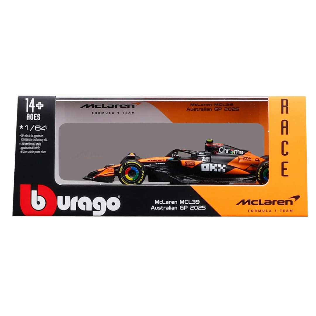 Official Bburago 2025 McLaren MCL39 4 Lando Norris Australia GP 1:64