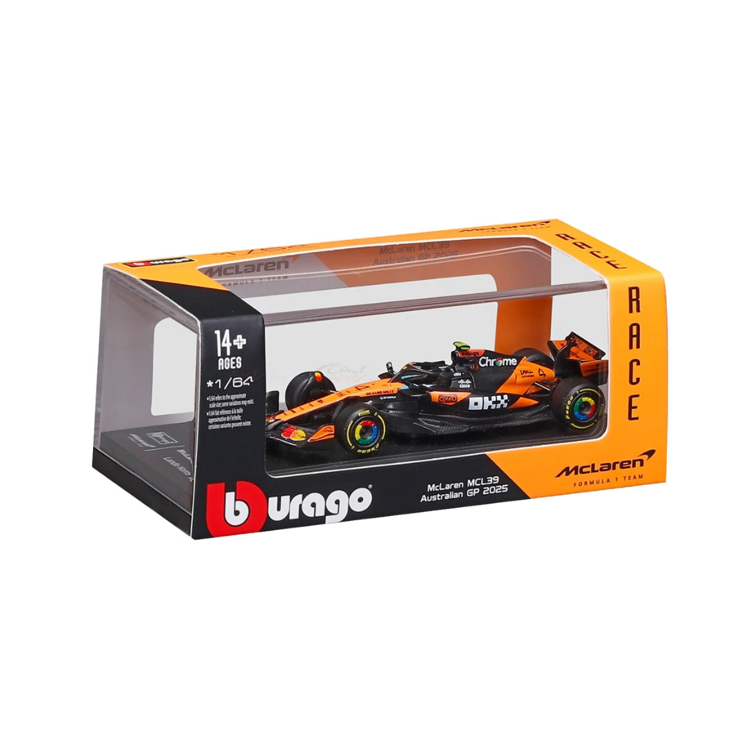 Official Bburago 2025  McLaren MCL39 Australia GP 4 Lando Norris Australia GP - Scale 1 : 64 Diecast Scale Model