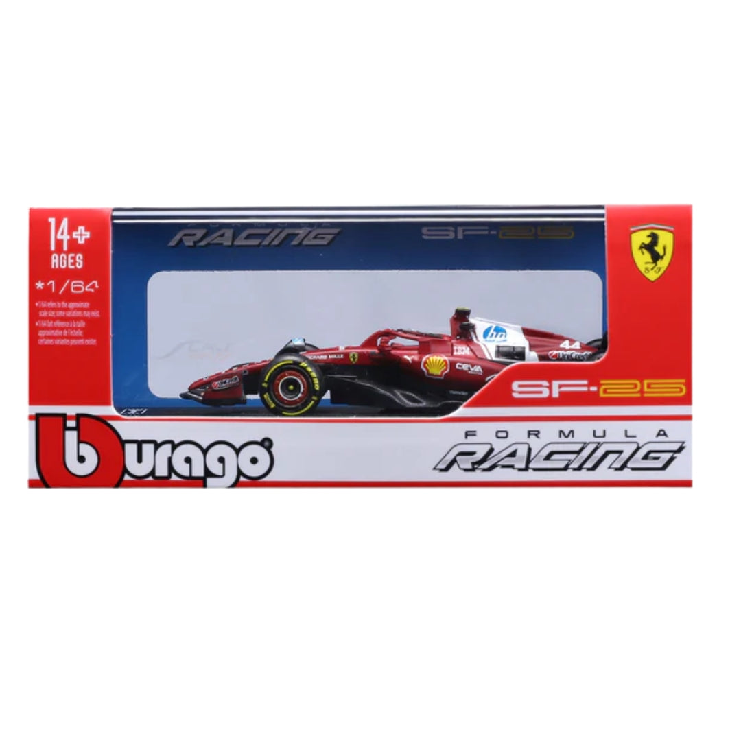 Official Bburago 2025 Ferrari SF-25 No 44 Lewis Hamilton Australia GP - Scale 1 : 64 Diecast Scale Model