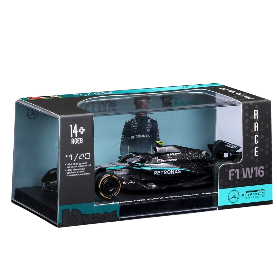 Official Bburago 2025 Mercedes-AMG W16 12 Kimi Antonelli Australia GP 1:43