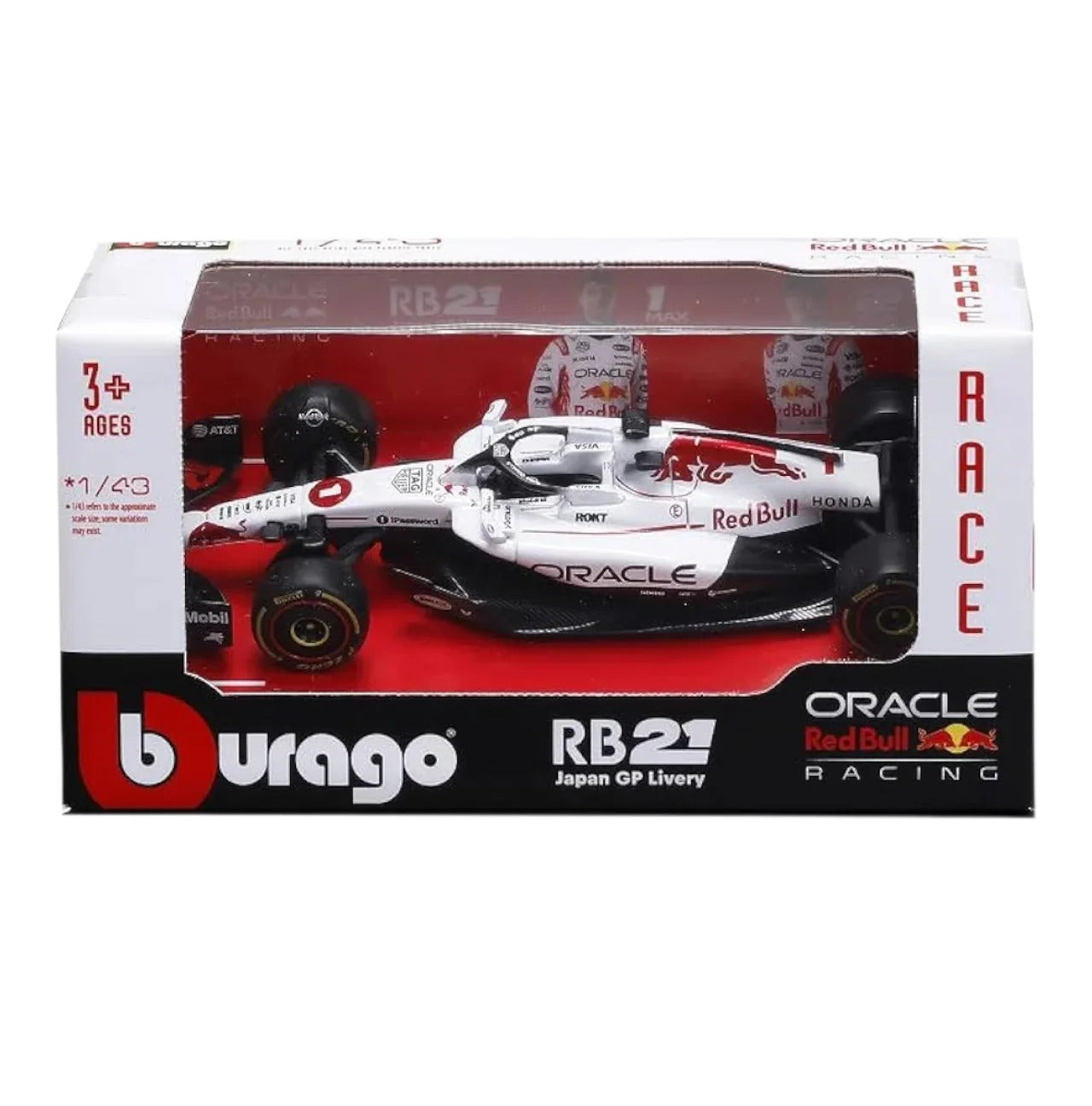 Bburago - 1/43 Scale Model - Oracle RedBull Racing RB21 2025 Japan GP Livery #1 Max Verstappen Formula F1 Diecast Car Model