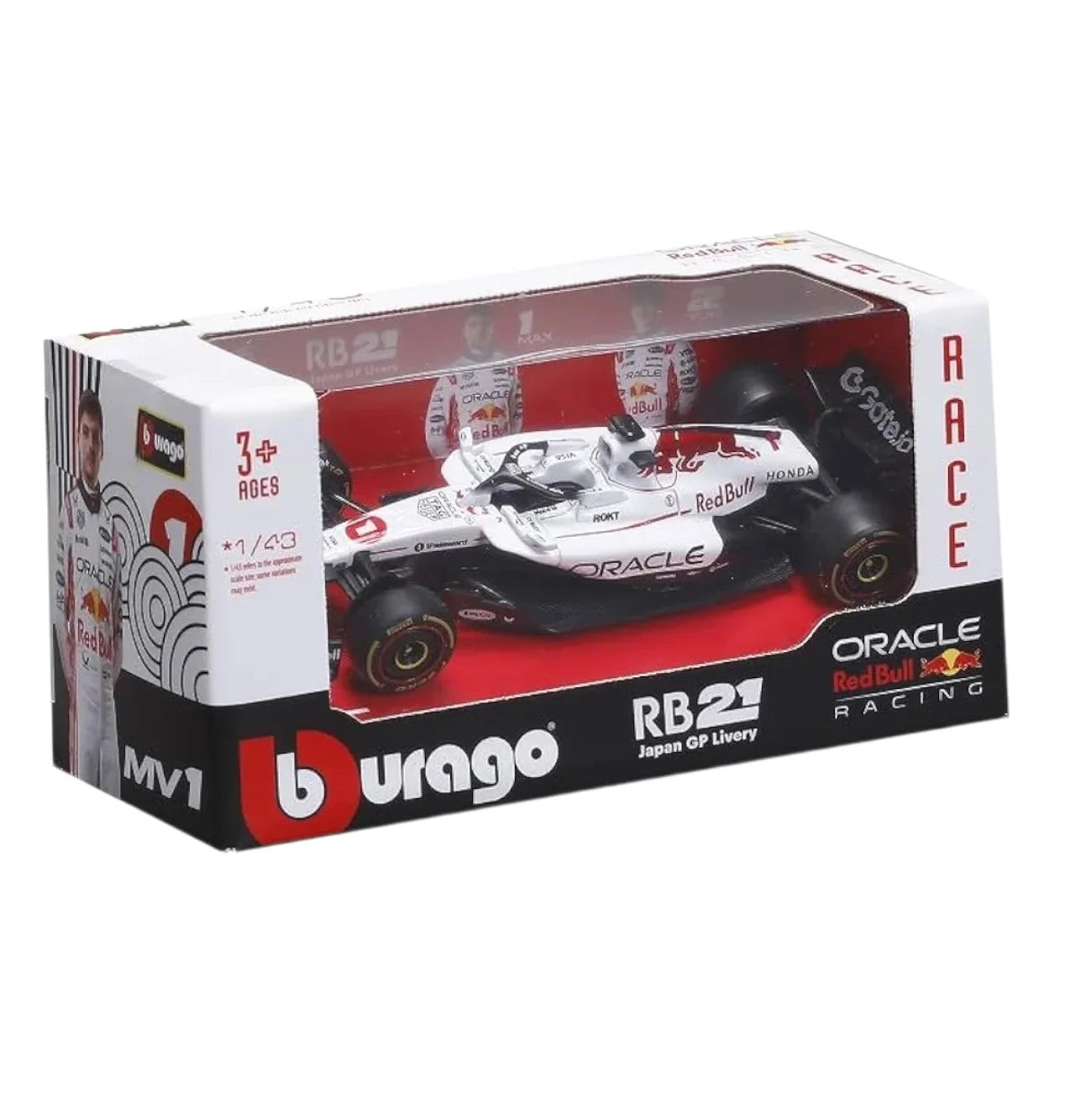 Bburago - 1/43 Scale Model - Oracle RedBull Racing RB21 2025 Japan GP Livery #1 Max Verstappen Formula F1 Diecast Car Model
