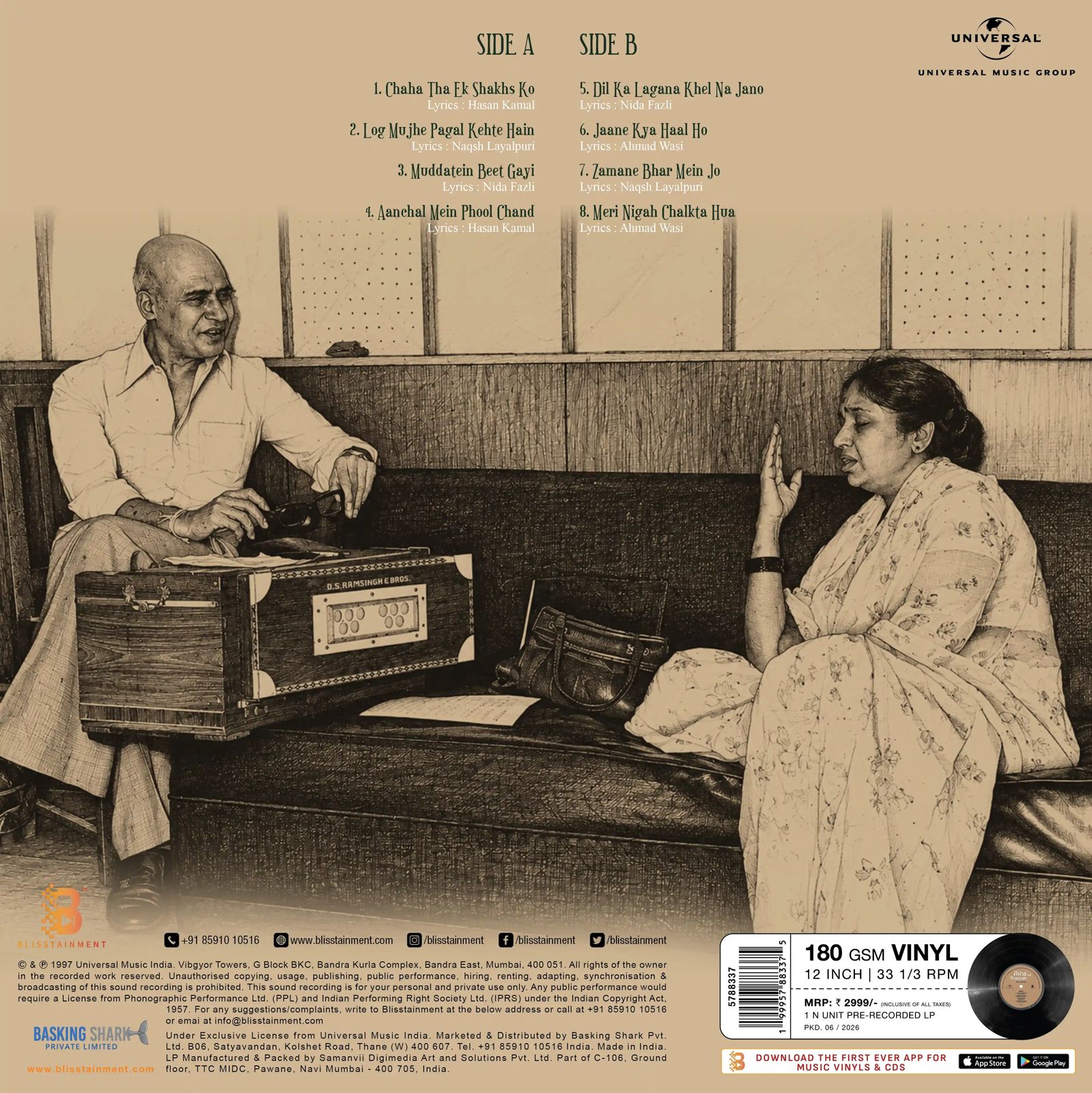 Asha Bhosle- Asha Aur Khayyam – Eight Memorable Tracks (Pre Order)