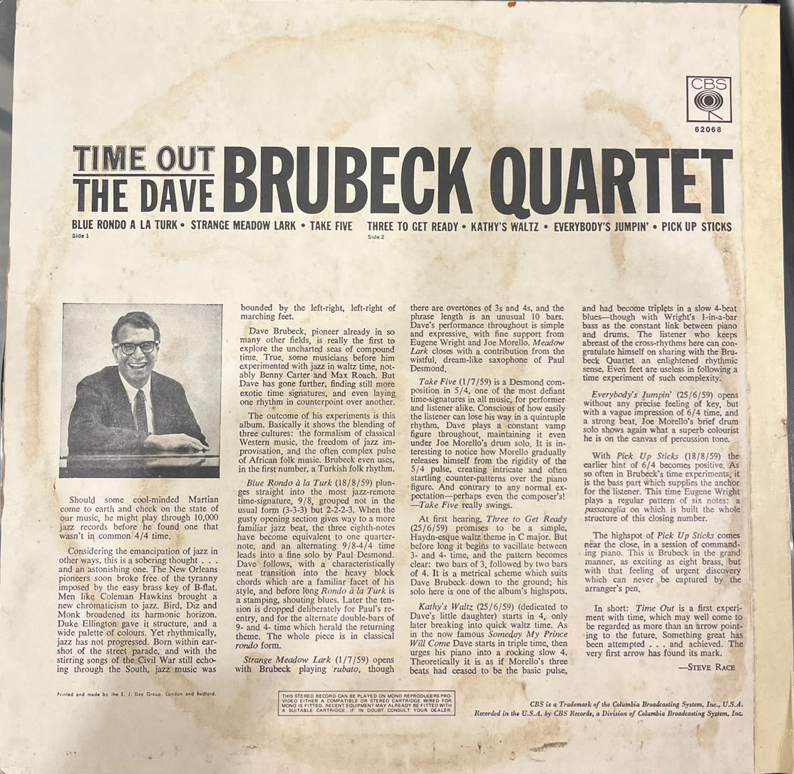 The Dave Brubeck Quartet – Time Out (Indian Pressing)(Used Vinyl VG+ ) AE Marketplace