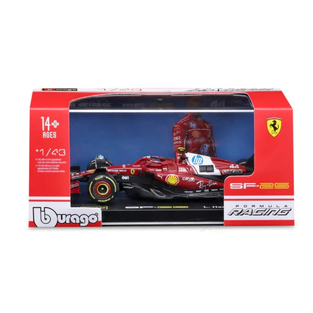 Official Bburago 2025 Ferrari SF-25 No 44 Lewis Hamilton Australia GP - Scale 1 : 43 Diecast Scale Model
