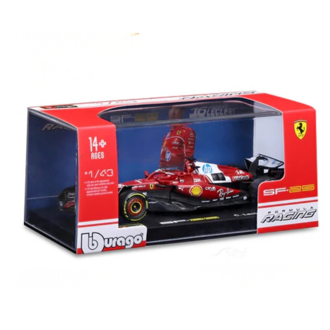 Official Bburago 2025 Ferrari SF-25 No. 16 Charles Leclerc Australia GP - Scale 1 : 43 Diecast Scale Model