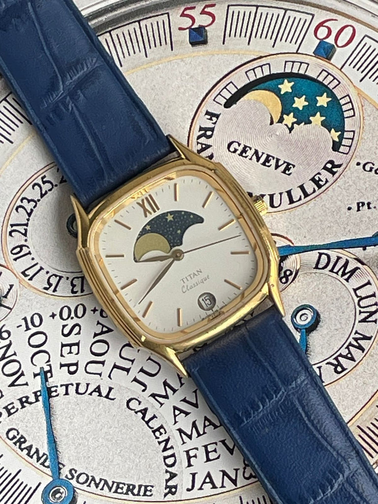 1990’s Titan Moon Phase with Rare Square Case (Quartz)