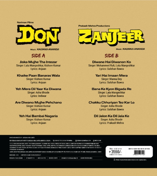 Kalyanji-Anandji - Don with Zanjeer  (Pre Order)