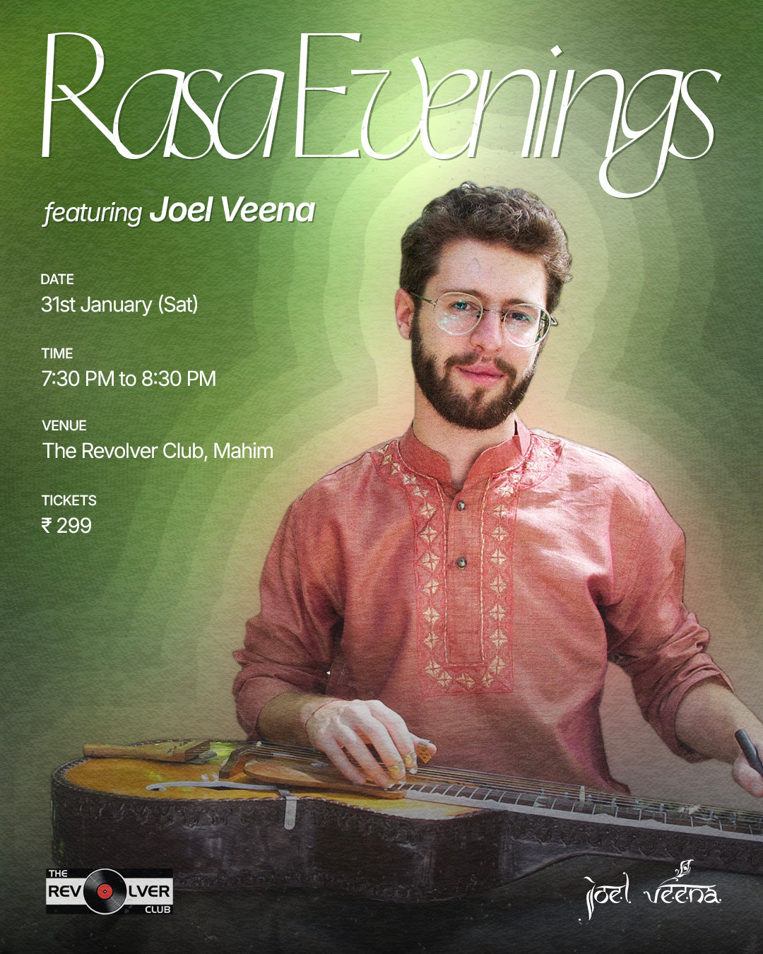 Rasa Evenings - Edition 02: Featuring Joel Veena | 31st January | 7:30 PM to 8:30 PM