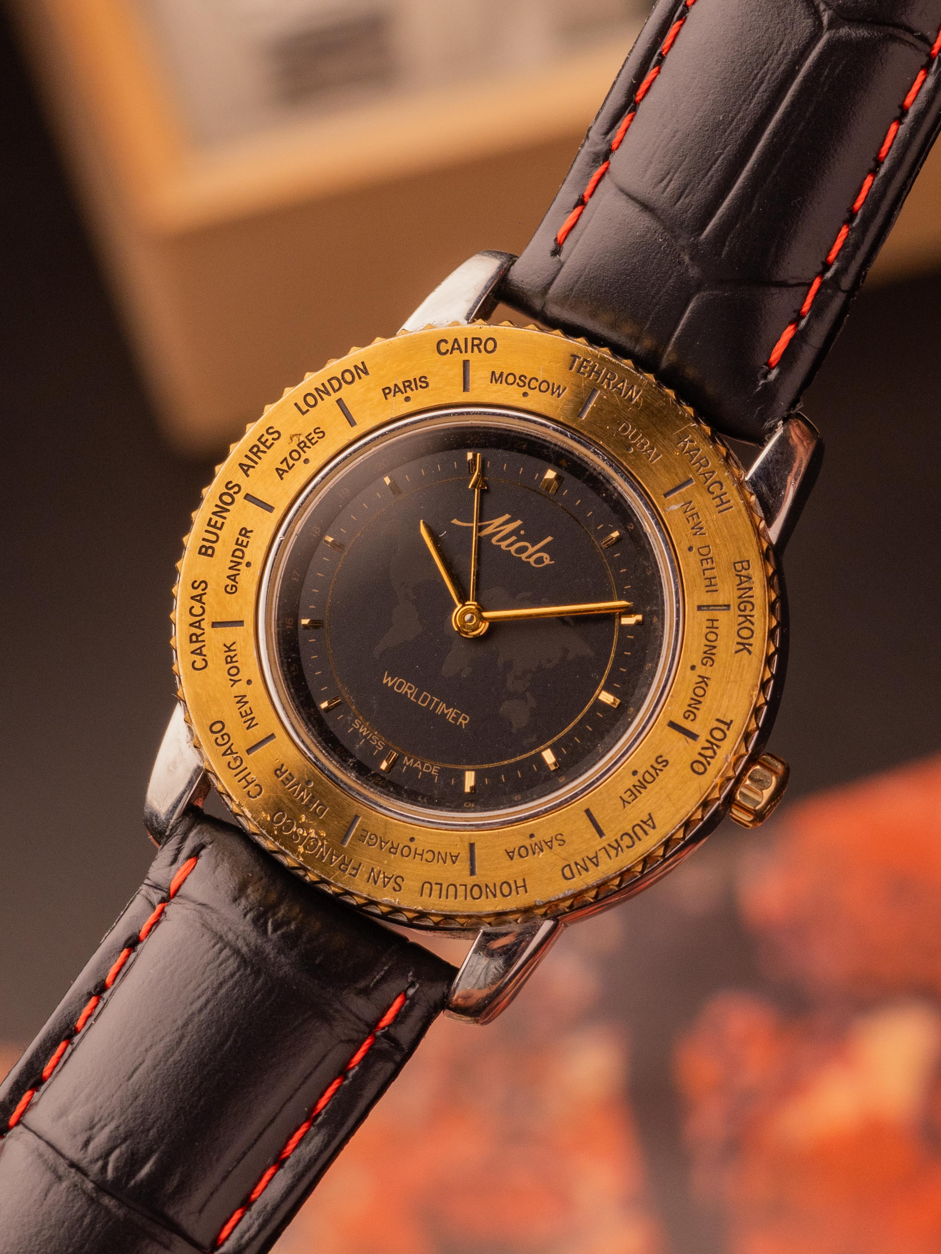 Mido World Timer (42mm, ETA Quartz) – Ref. 5200