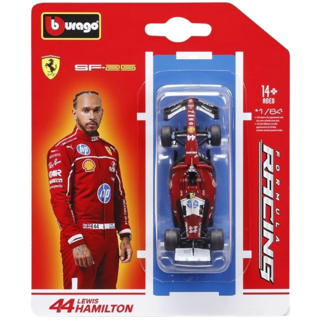 Official Bburago Formula Racing F1 Team 1:64 - 44 Lewis Hamilton